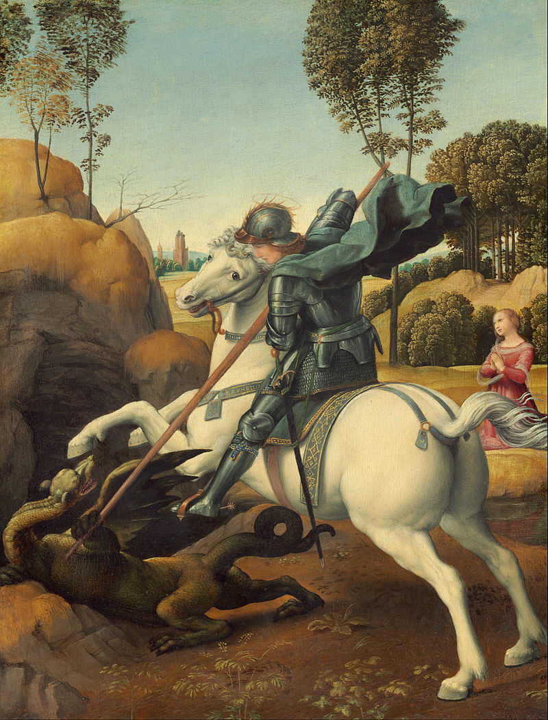 ‘Saint George and the Dragon’ by Raphael, c 1504-06