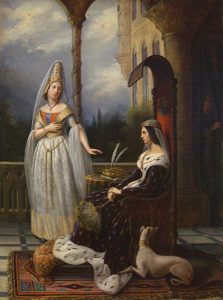 Valentine of Milan and Odette de Champdivers (King Charles VI’s mistress), Anna Borrel, 1838